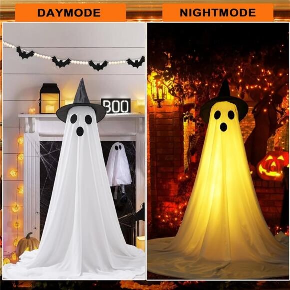 2Packs Halloween Decorations Outdoor, Cute Halloween Decor Indoor, Spooky Ghost - Picture 5 of 7